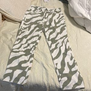 Zebra green jeans